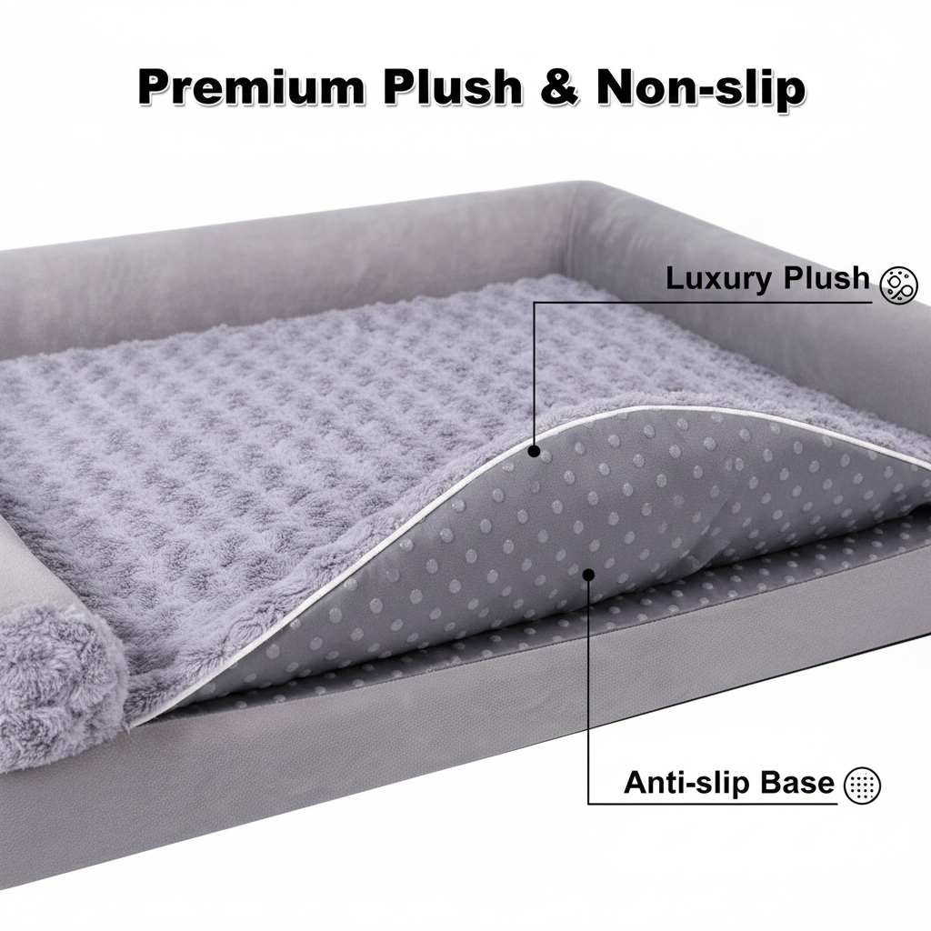 Square Waterproof Orthopedic Dog Bed for Year-Round Comfort