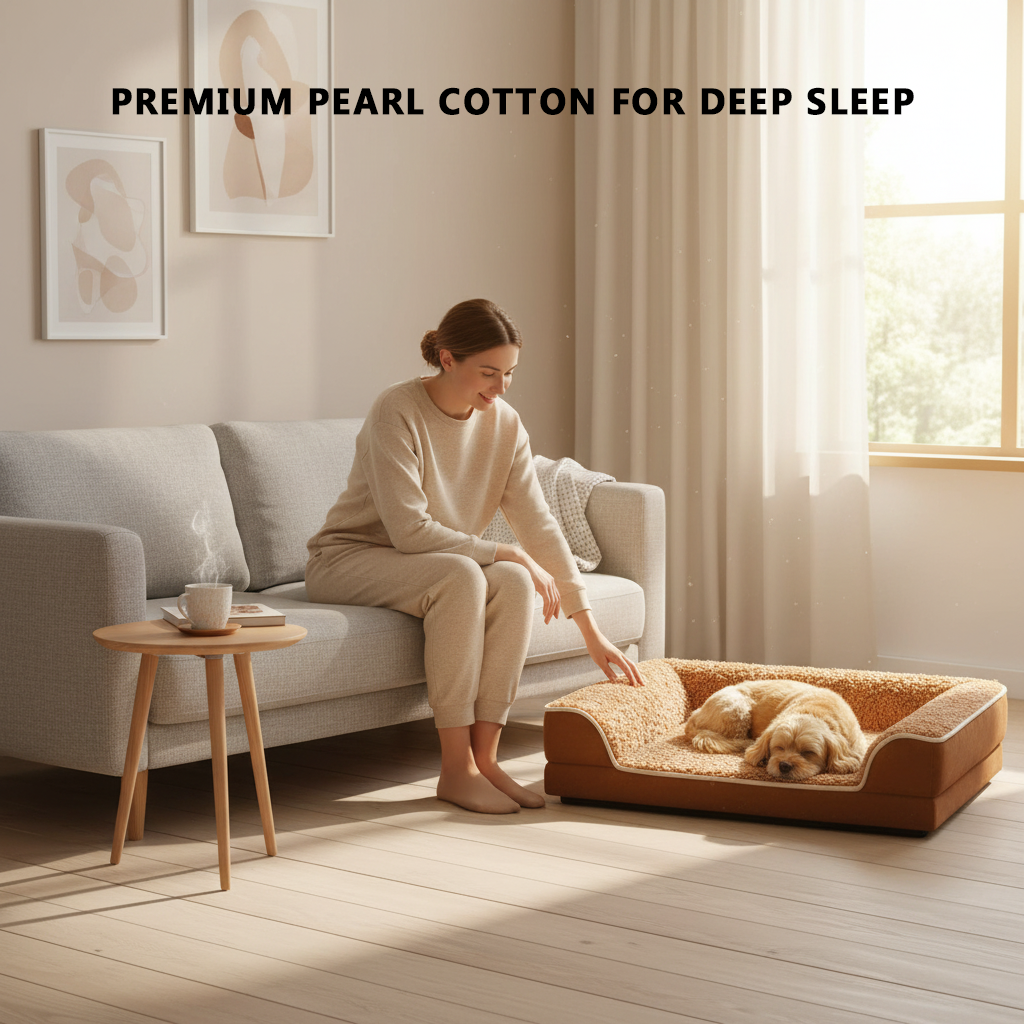 Cozy Winter Dog Bed – Thick Plush, Warm & Washable