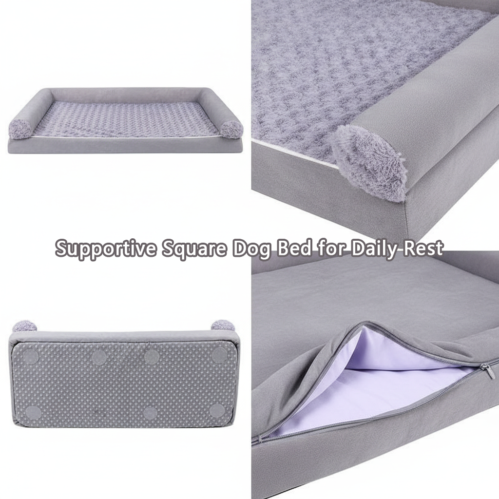Square Waterproof Orthopedic Dog Bed for Year-Round Comfort