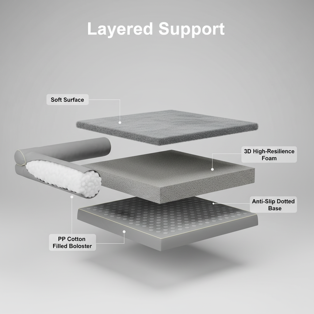 Single-Arm Orthopedic Dog Bed – Waterproof Pet Couch Bed