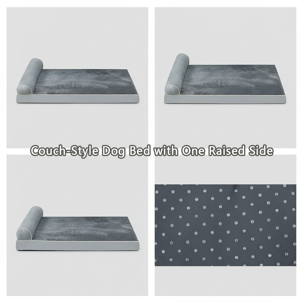 Single-Arm Orthopedic Dog Bed – Waterproof Pet Couch Bed