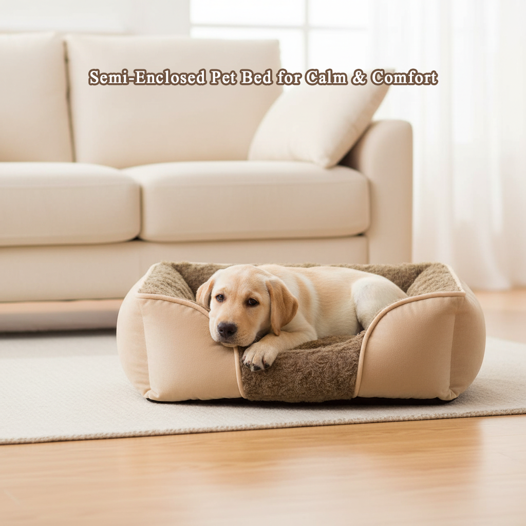All-Season Semi-Enclosed Orthopedic Pet Couch Bed