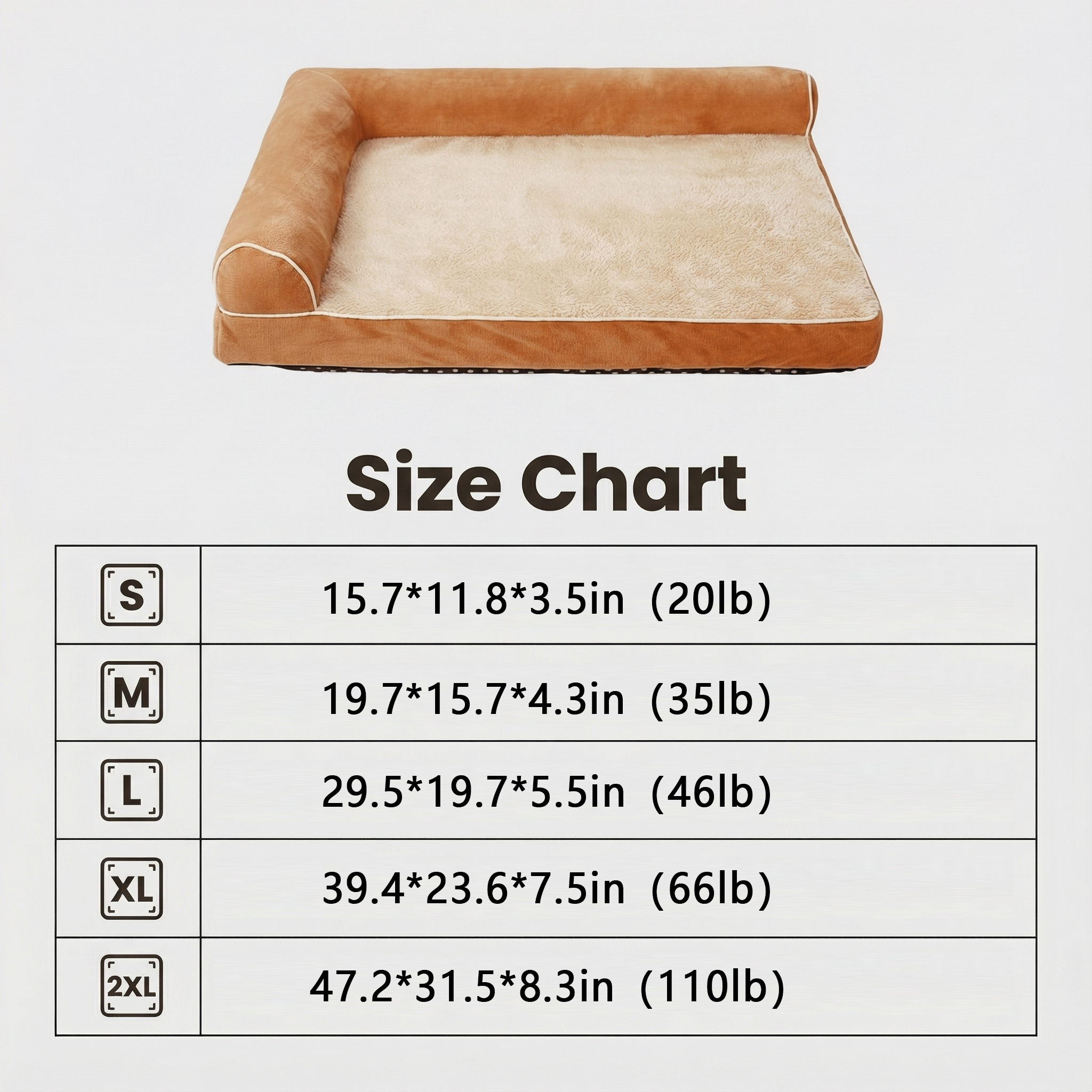 Pressure-Relieving Square Orthopedic Dog Bed