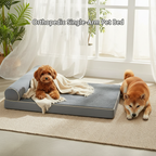 Single-Arm Orthopedic Dog Bed – Waterproof Pet Couch Bed