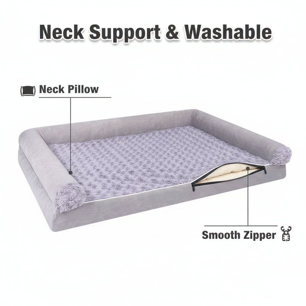 Square Waterproof Orthopedic Dog Bed for Year-Round Comfort