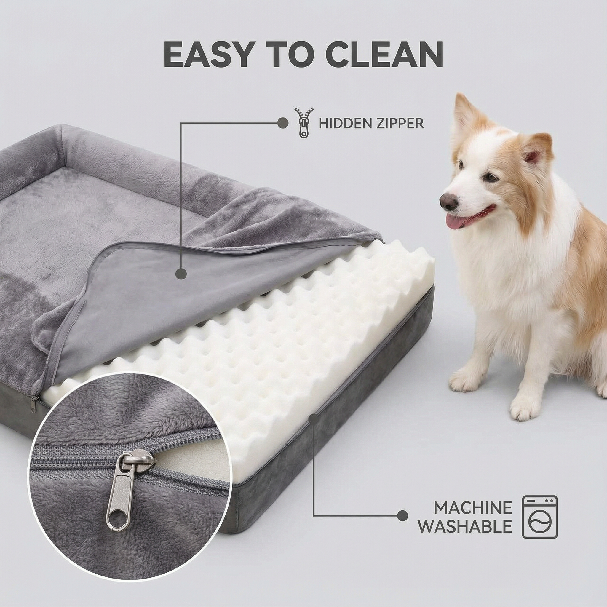 C-Shaped Orthopedic Dog Bed – Waterproof Pet Couch Bed