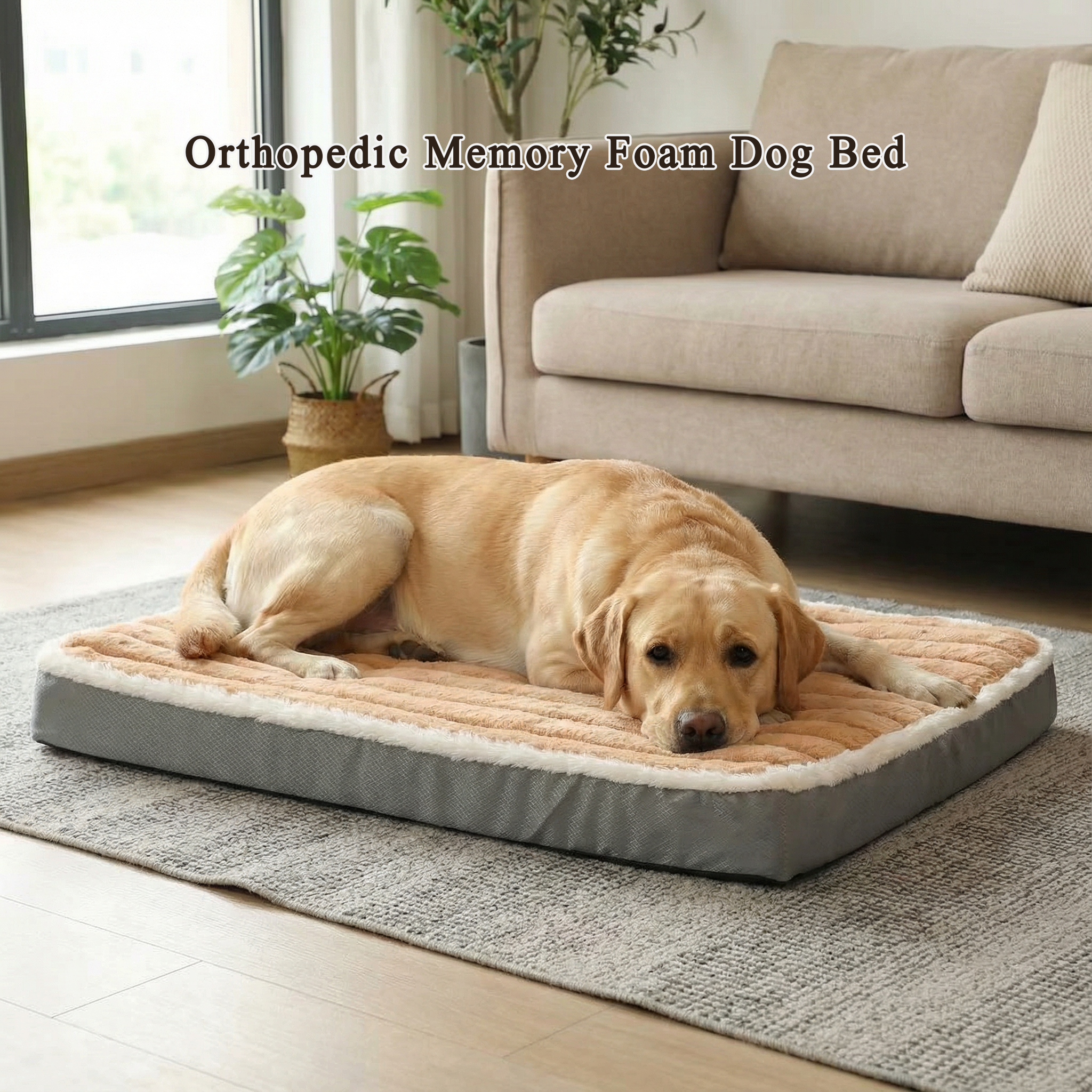 High-Resilience Memory Foam Orthopedic Dog Bed – Waterproof Pet Couch Bed