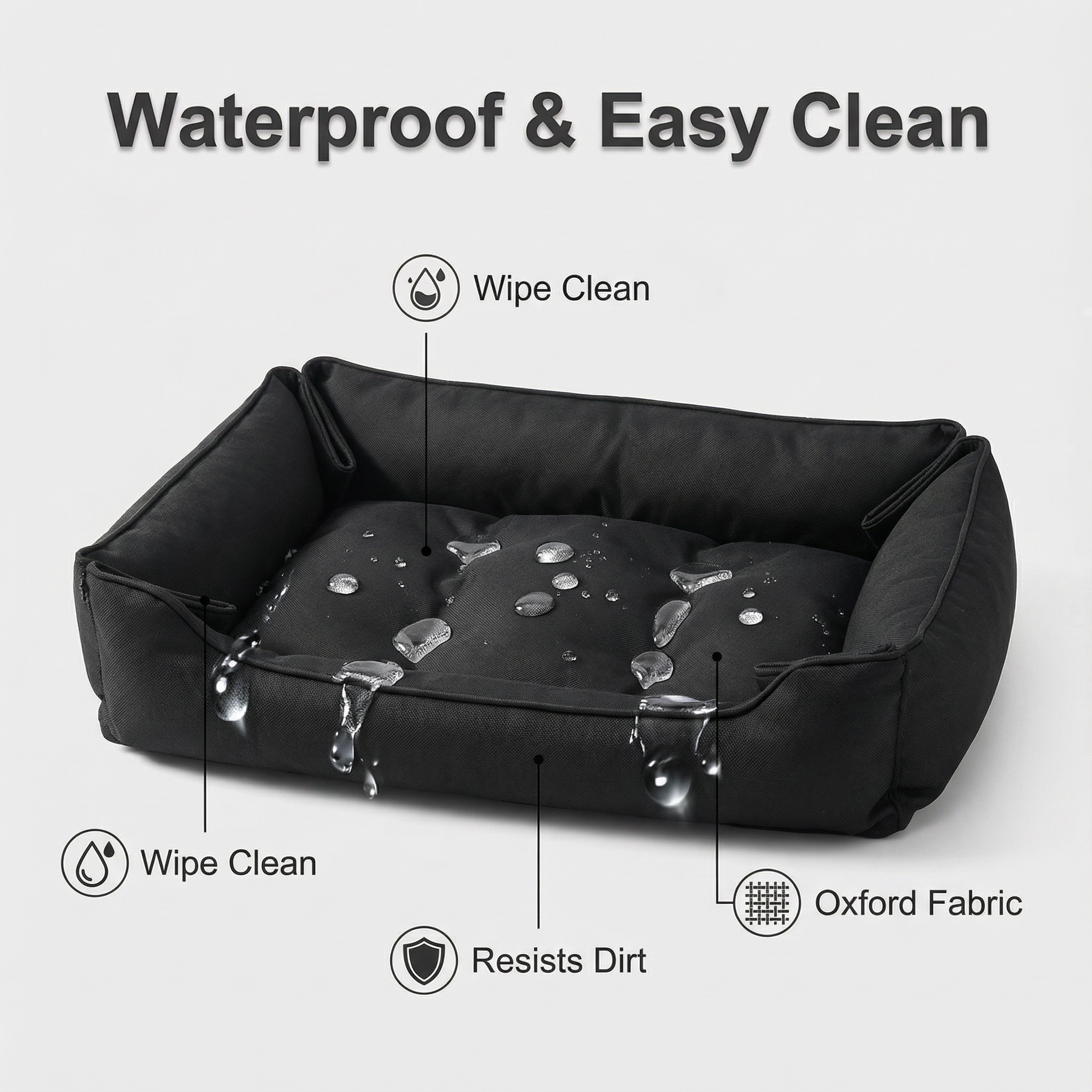 No-Wash Oxford Fabric Orthopedic Dog Bed