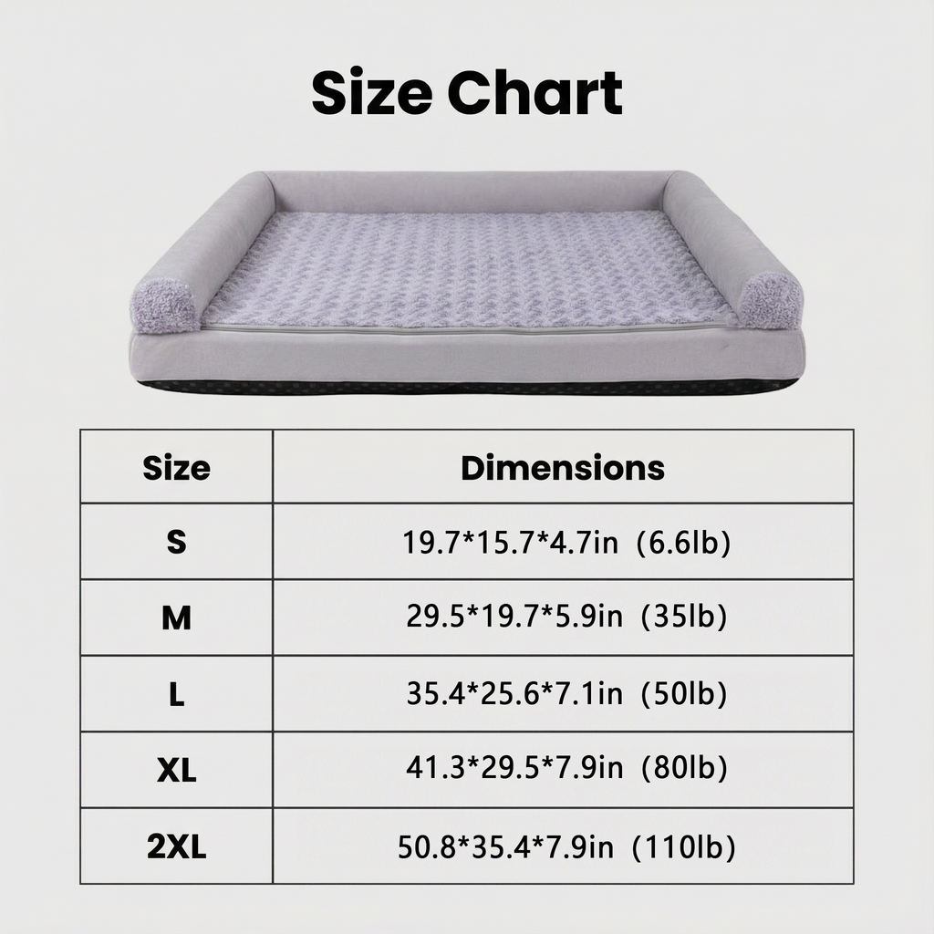 Square Waterproof Orthopedic Dog Bed for Year-Round Comfort