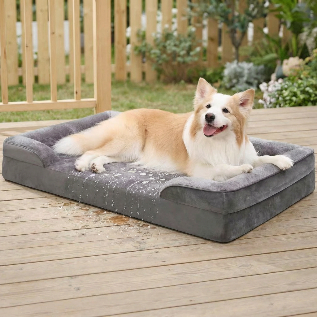 C-Shaped Orthopedic Dog Bed – Waterproof Pet Couch Bed