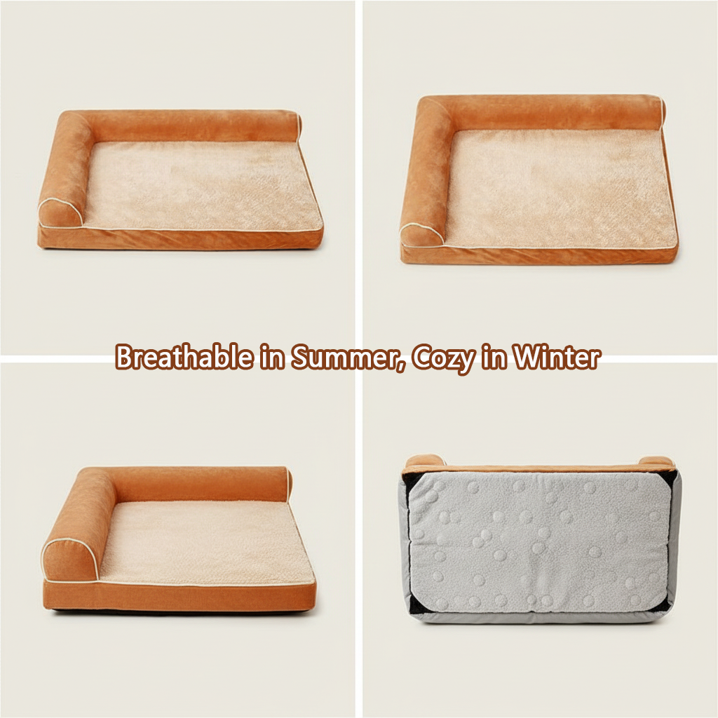 Pressure-Relieving Square Orthopedic Dog Bed