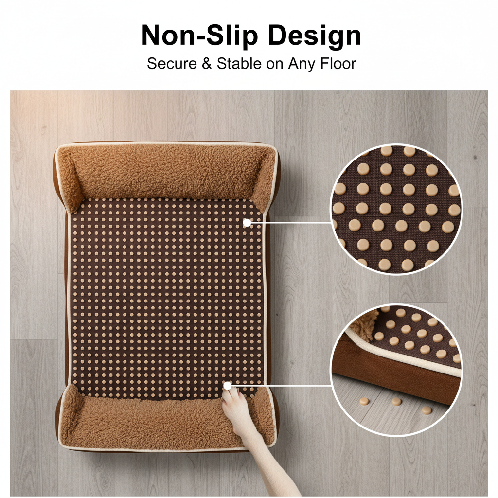 Cozy Winter Dog Bed – Thick Plush, Warm & Washable